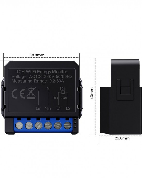 Tuya WiFi Energy Monitoring Meter with Real Time Power Consumption Statistics User Defined Power Settings Easy Installation for Intelligent Energy Management System Tuya WiFi Energy Monitoring Meter with Real Time Power Consumption Statistics User Defined Power Settings Easy Installation for Intelligent Energy Management System