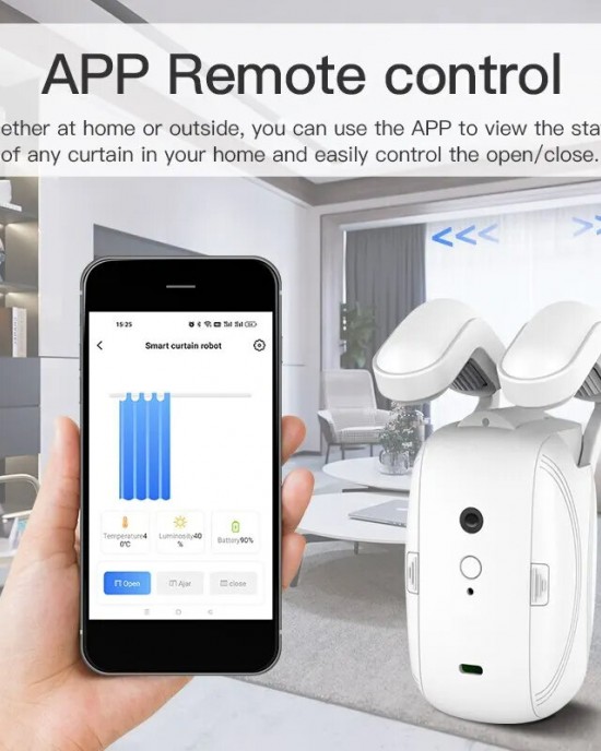 Tuya Smart WiFi Curtain Motor for Roman T U Track Automatic Open Smart Electric Curtain Robot APP Voice Control with Alexa Google Home Tuya Smart WiFi Curtain Motor for Roman T U Track Automatic Open Smart Electric Curtain Robot APP Voice Control with Alexa Google Home