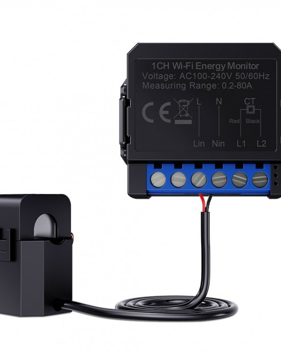 Tuya WiFi Energy Monitoring Meter with Real Time Power Consumption Statistics User Defined Power Settings Easy Installation for Intelligent Energy Management System Tuya WiFi Energy Monitoring Meter with Real Time Power Consumption Statistics User Defined Power Settings Easy Installation for Intelligent Energy Management System