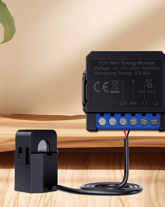 Tuya WiFi Energy Monitoring Meter with Real Time Power Consumption Statistics User Defined Power Settings Easy Installation for Intelligent Energy Management System Tuya WiFi Energy Monitoring Meter with Real Time Power Consumption Statistics User Defined Power Settings Easy Installation for Intelligent Energy Management System