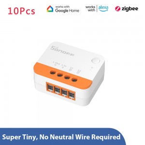 10Pcs Sonoff ZBMINI L2 Smart Zigbe3 0 Switch No Neutral Required Intelligent Two  way Control Relay Module Timer Voice Control with Alexa Google Zigbe Hubs