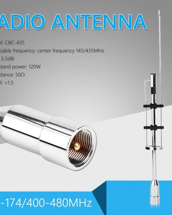 Dual Band Antenna CBC 435 UHF VHF 145 435MHz Outdoor Personal Car Parts Decoration for Mobile Radio PL 259 Connector Dual Band Antenna CBC 435 UHF VHF 145 435MHz Outdoor Personal Car Parts Decoration for Mobile Radio PL 259 Connector