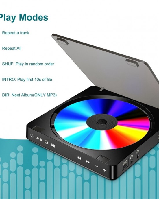 Kecag KC 708 Portable Retro Disc Album CD Player Black Kecag KC 708 Portable Retro Disc Album CD Player Black