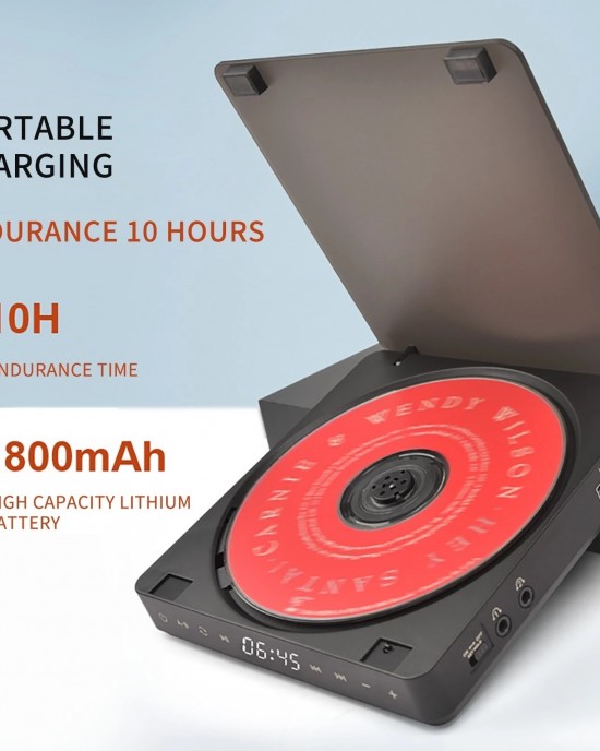 Kecag KC 708 Portable Retro Disc Album CD Player Black Kecag KC 708 Portable Retro Disc Album CD Player Black