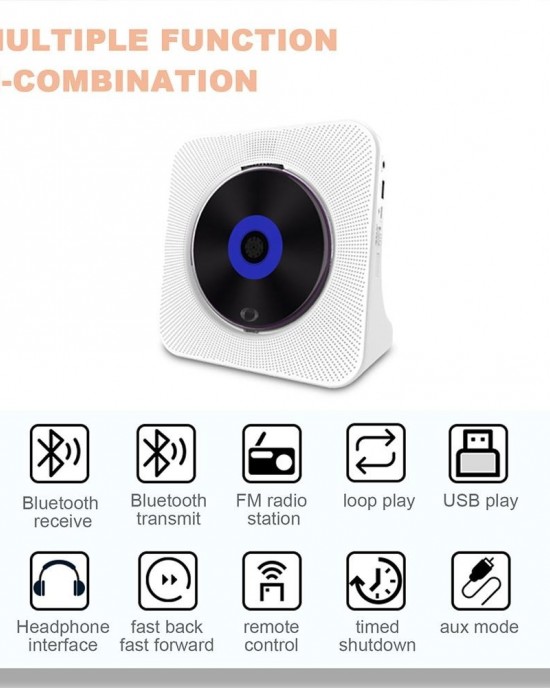 Kecag KC 806 2A Retro Bluetooth Music Disc Album CD Player Plug in Version White Kecag KC 806 2A Retro Bluetooth Music Disc Album CD Player Plug in Version White