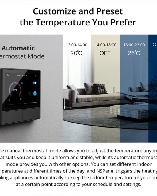 Sonoff NSPanel WiFi Smart Scene Switch Thermostat Temperature All in One Control Touch Screen US Plug White Sonoff NSPanel WiFi Smart Scene Switch Thermostat Temperature All in One Control Touch Screen US Plug White