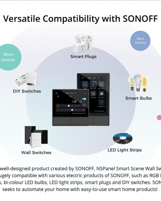 Sonoff NSPanel WiFi Smart Scene Switch Thermostat Temperature All in One Control Touch Screen US Plug White Sonoff NSPanel WiFi Smart Scene Switch Thermostat Temperature All in One Control Touch Screen US Plug White