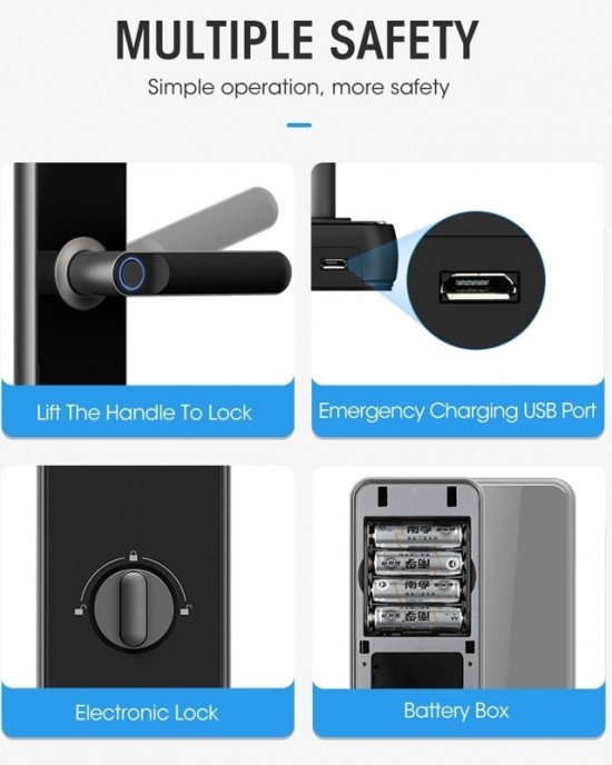 LOCSTAR Wifi Fingerprint Lock Home Security Door Password Lock Supports APP Remote Unlocking Space Gray LOCSTAR Wifi Fingerprint Lock Home Security Door Password Lock Supports APP Remote Unlocking Space Gray