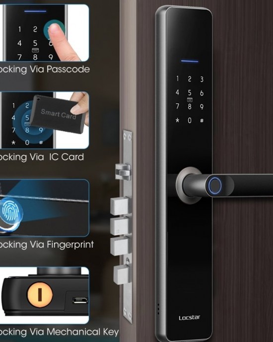 LOCSTAR Wifi Fingerprint Lock Home Security Door Password Lock Supports APP Remote Unlocking Space Gray LOCSTAR Wifi Fingerprint Lock Home Security Door Password Lock Supports APP Remote Unlocking Space Gray