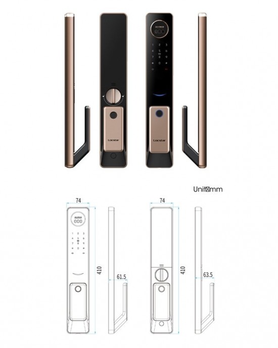LOCSTAR T100A 3D Face Recognition Fingerprint Code Card Digital Door Lock Rose Gold LOCSTAR T100A 3D Face Recognition Fingerprint Code Card Digital Door Lock Rose Gold