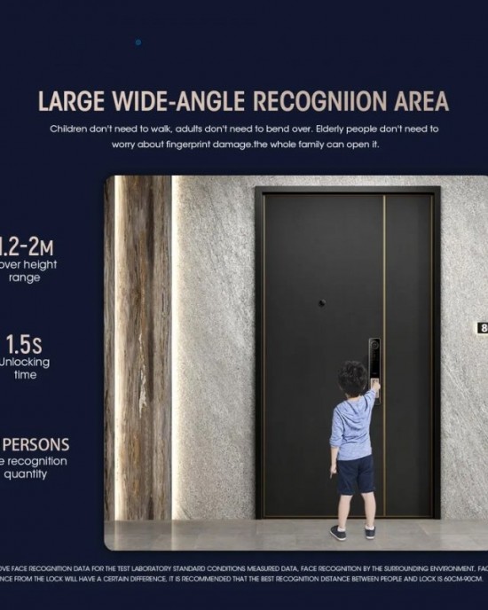 LOCSTAR T100A 3D Face Recognition Fingerprint Code Card Digital Door Lock Rose Gold LOCSTAR T100A 3D Face Recognition Fingerprint Code Card Digital Door Lock Rose Gold