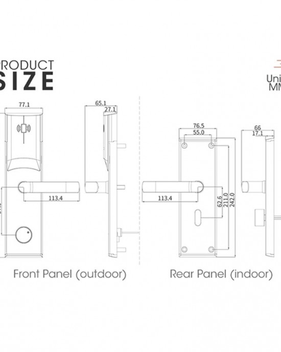 LOCSTAR 8088 RFID Card Mechnical Key Unlock Hotel Door Lock Rose Gold LOCSTAR 8088 RFID Card Mechnical Key Unlock Hotel Door Lock Rose Gold