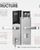 LOCSTAR 8088 RFID Card Mechnical Key Unlock Hotel Door Lock Rose Gold LOCSTAR 8088 RFID Card Mechnical Key Unlock Hotel Door Lock Rose Gold