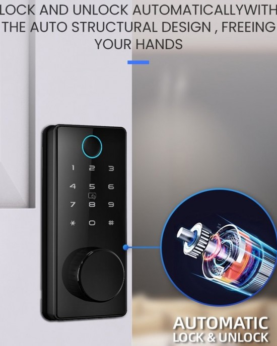 LOCSTAR C87 Automatic Fingerprint Lock Entry Door Password Smart Lock Black LOCSTAR C87 Automatic Fingerprint Lock Entry Door Password Smart Lock Black