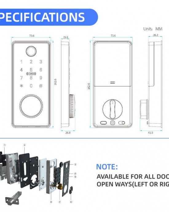 LOCSTAR C87 Automatic Fingerprint Lock Entry Door Password Smart Lock Black LOCSTAR C87 Automatic Fingerprint Lock Entry Door Password Smart Lock Black