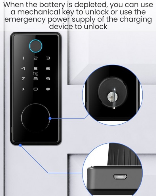 LOCSTAR C87 Automatic Fingerprint Lock Entry Door Password Smart Lock Black LOCSTAR C87 Automatic Fingerprint Lock Entry Door Password Smart Lock Black