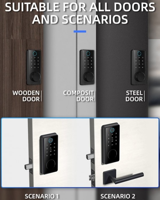 LOCSTAR C87 Automatic Fingerprint Lock Entry Door Password Smart Lock Black LOCSTAR C87 Automatic Fingerprint Lock Entry Door Password Smart Lock Black