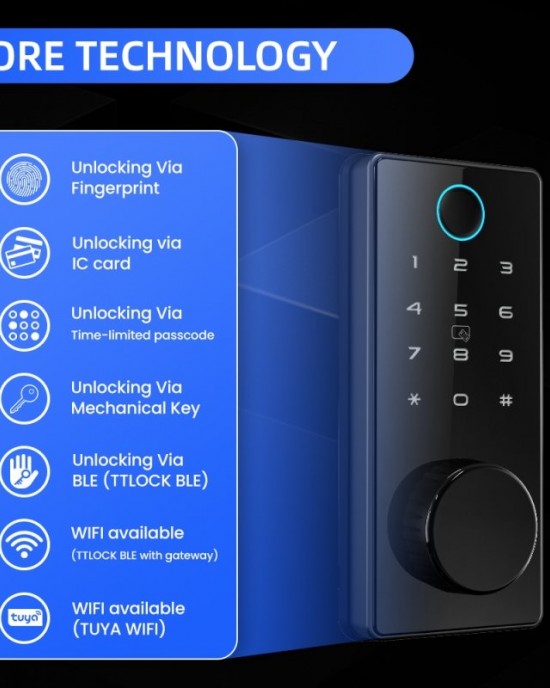 LOCSTAR C87 Automatic Fingerprint Lock Entry Door Password Smart Lock Black LOCSTAR C87 Automatic Fingerprint Lock Entry Door Password Smart Lock Black