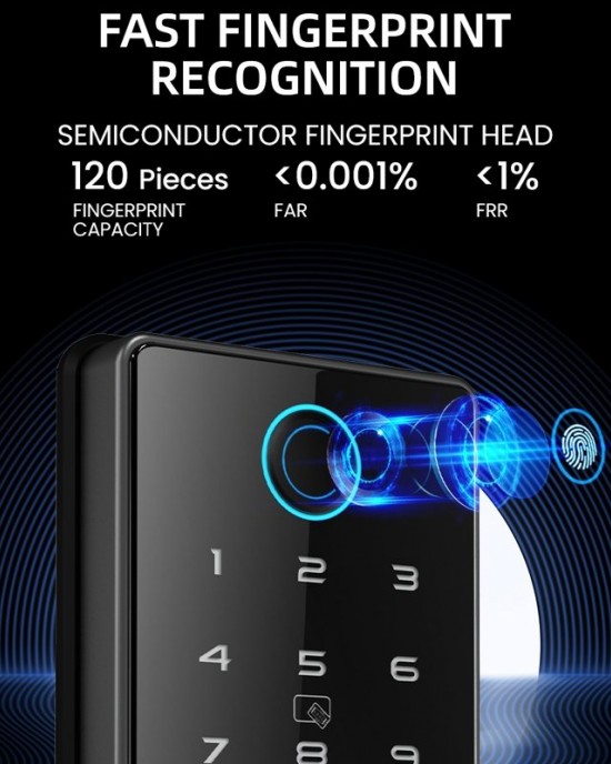 LOCSTAR C87 Automatic Fingerprint Lock Entry Door Password Smart Lock Black LOCSTAR C87 Automatic Fingerprint Lock Entry Door Password Smart Lock Black