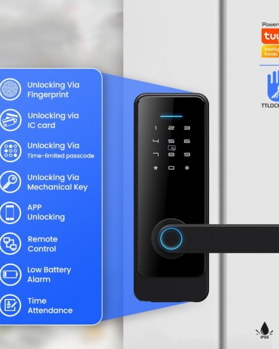 LOCSTAR C89 Smart Fingerprint Password Lock Home Indoor Door TUYA System Lock Black LOCSTAR C89 Smart Fingerprint Password Lock Home Indoor Door TUYA System Lock Black