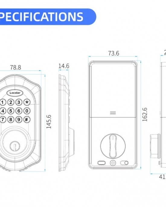LOCSTAR C88 Bluetooth Remote Tuya Automatic Smart Electronic Password Door Lock Black LOCSTAR C88 Bluetooth Remote Tuya Automatic Smart Electronic Password Door Lock Black