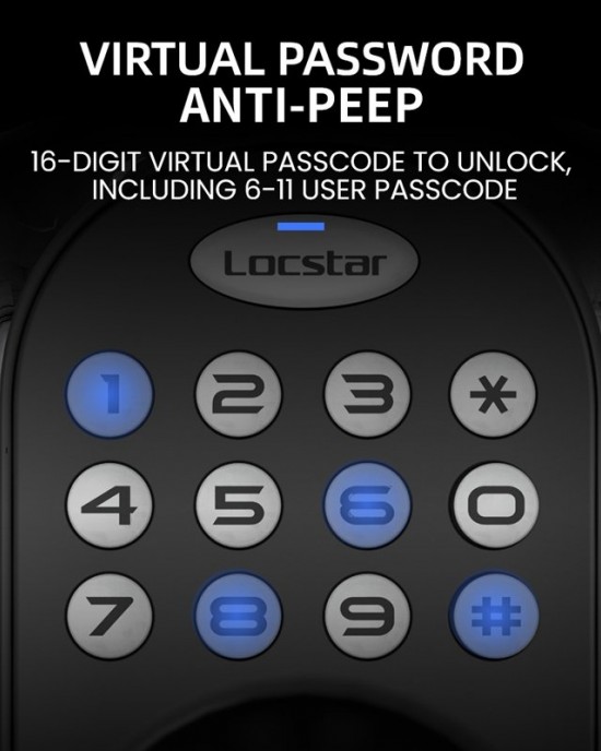 LOCSTAR C88 Bluetooth Remote Tuya Automatic Smart Electronic Password Door Lock Black LOCSTAR C88 Bluetooth Remote Tuya Automatic Smart Electronic Password Door Lock Black