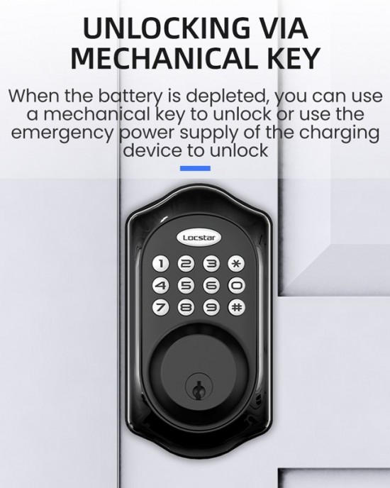 LOCSTAR C88 Bluetooth Remote Tuya Automatic Smart Electronic Password Door Lock Black LOCSTAR C88 Bluetooth Remote Tuya Automatic Smart Electronic Password Door Lock Black