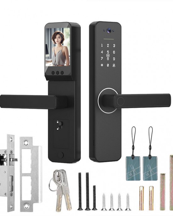 WAFU Tuya WiFi Smart Fingerprint Doorlock with Camera Password Key IC Card APP Unlock Electronic Home Door Lock Built in 3 5inch HD Screen Visual for Home Security Safety WAFU Tuya WiFi Smart Fingerprint Doorlock with Camera Password Key IC Card APP Unlock Electronic Home Door Lock Built in 3 5inch HD Screen Visual for Home Security Safety
