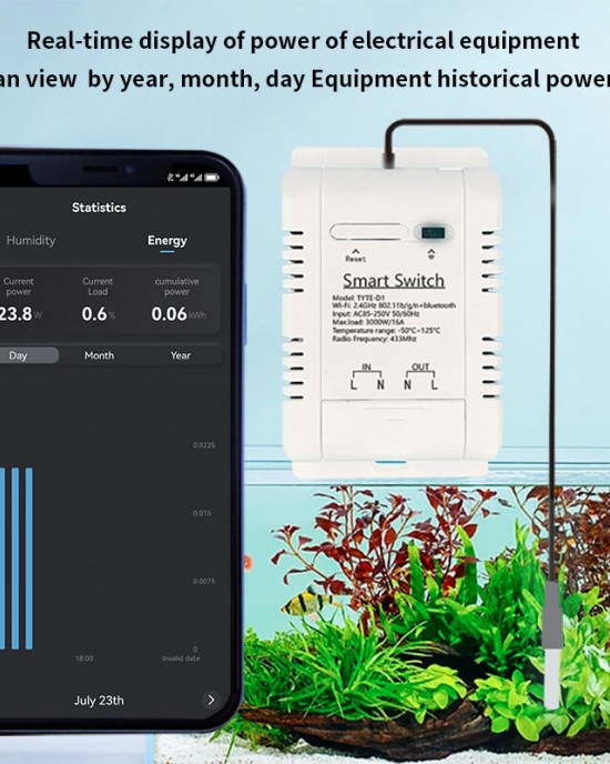 20A Smart WiFi Temperature Humidity Monitoring Switch TYTHE D1 with Remote Control Real Time Monitoring Comprehensive Record Keeping AC 85 250V High Current Compatibility Ideal for Smart Home Automation 20A Smart WiFi Temperature Humidity Monitoring Switch TYTHE D1 with Remote Control Real Time Monitoring Comprehensive Record Keeping AC 85 250V High Current Compatibility Ideal for Smart Home Automation