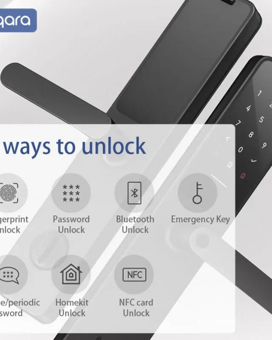 Aqara A100 Pro Smart Door Lock Zigbe BT5 0 Apple Homekey Unlock Fingerprint Unlock Work with Apple Homekit Aqara Home Aqara A100 Pro Smart Door Lock Zigbe BT5 0 Apple Homekey Unlock Fingerprint Unlock Work with Apple Homekit Aqara Home