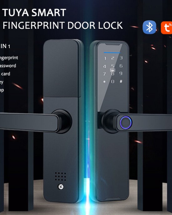 WAFU WF H6 Tuya bluetooth Digital Electronic Lock Smart Door Lock Fingerprint Card Password Key Unlock Security Anti theft Smart Home Hotel Office WAFU WF H6 Tuya bluetooth Digital Electronic Lock Smart Door Lock Fingerprint Card Password Key Unlock Security Anti theft Smart Home Hotel Office