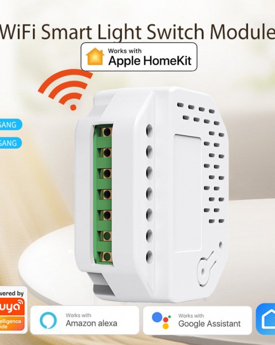 Tuya WiFi Zigbee Smart Light Switch 2 Gang Automation DIY Interrupter 2 Ways Control Voice Control Work with Alexa Google Assistant HomeKit Tuya WiFi Zigbee Smart Light Switch 2 Gang Automation DIY Interrupter 2 Ways Control Voice Control Work with Alexa Google Assistant HomeKit