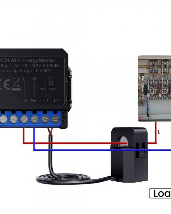 Tuya WiFi Energy Monitoring Meter with Real Time Power Consumption Statistics User Defined Power Settings Easy Installation for Intelligent Energy Management System Tuya WiFi Energy Monitoring Meter with Real Time Power Consumption Statistics User Defined Power Settings Easy Installation for Intelligent Energy Management System