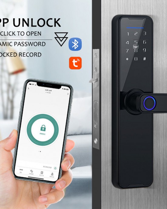 WAFU WF H6 Tuya bluetooth Digital Electronic Lock Smart Door Lock Fingerprint Card Password Key Unlock Security Anti theft Smart Home Hotel Office WAFU WF H6 Tuya bluetooth Digital Electronic Lock Smart Door Lock Fingerprint Card Password Key Unlock Security Anti theft Smart Home Hotel Office