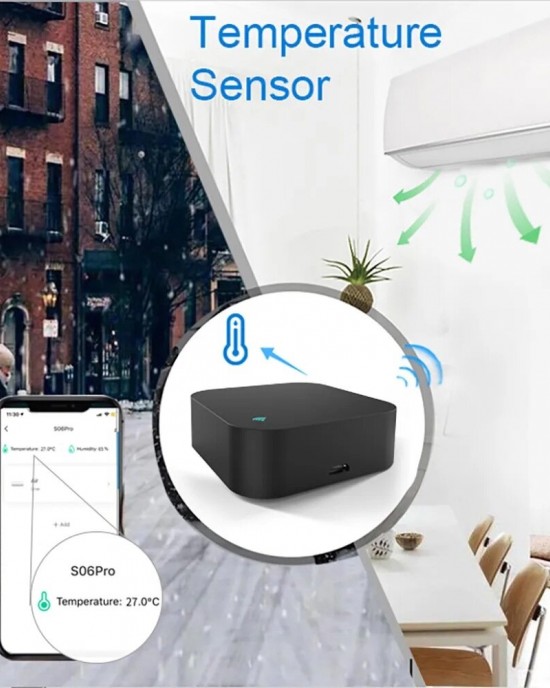 S06 Pro Tuya Smart IR Remote Control Built in Temperature and Humidity Sensor for Air Conditioner TV DVD AC Works with Alexa Google Home S06 Pro Tuya Smart IR Remote Control Built in Temperature and Humidity Sensor for Air Conditioner TV DVD AC Works with Alexa Google Home