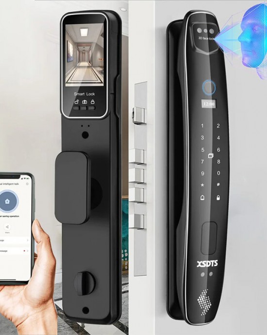 CS7 24 240mm Lock Body 3D Face Smart Door Lock Security Camera Monitor Intelligent Fingerprint Password Biometric Electronic Key Unlock Doorlock CS7 24 240mm Lock Body 3D Face Smart Door Lock Security Camera Monitor Intelligent Fingerprint Password Biometric Electronic Key Unlock Doorlock