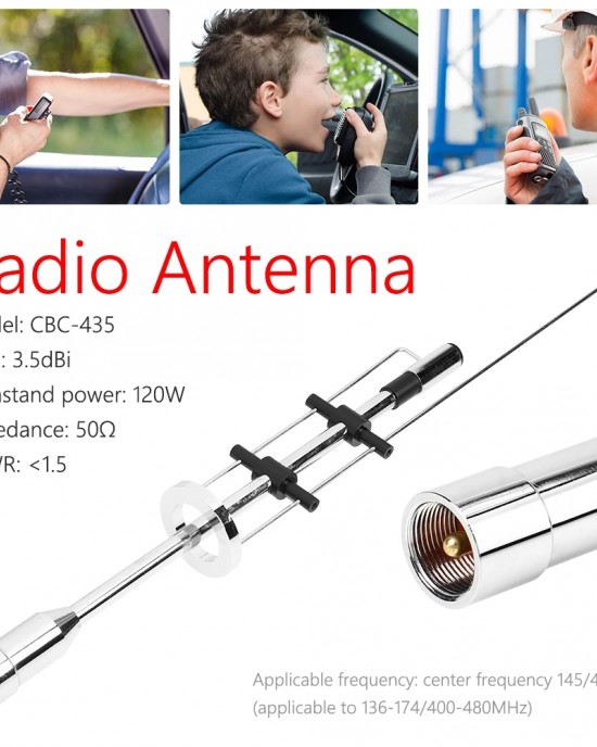 Dual Band Antenna CBC 435 UHF VHF 145 435MHz Outdoor Personal Car Parts Decoration for Mobile Radio PL 259 Connector Dual Band Antenna CBC 435 UHF VHF 145 435MHz Outdoor Personal Car Parts Decoration for Mobile Radio PL 259 Connector